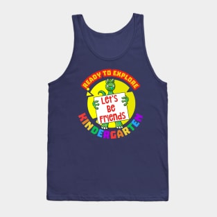 Ready to explore Kindergarten | Cartoon Dinosaur Tank Top